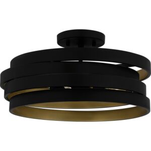 Quoizel Semi-Flush Mount 3-Light Semi-Flush Mount in Matte Black