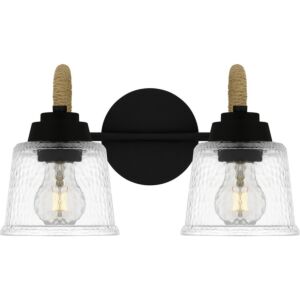 Seabreeze 2-Light Bathroom Vanity Light in Matte Black