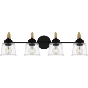 Seabreeze 4-Light Bathroom Vanity Light in Matte Black