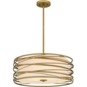 Spiral 3-Light Pendant in Light Gold