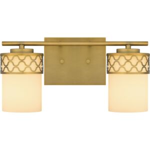 Tenley 2-Light Bathroom Vanity Light in Aged Brass