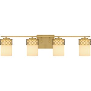 Tenley 4-Light Bathroom Vanity Light in Aged Brass