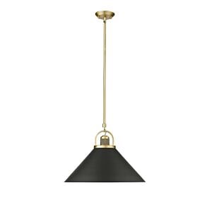 Artistan 1-Light Pendant in Vintage Brass with Matte Black