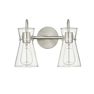 Camellia 2-Light Bathroom Vanity Light in Brushed Nickel