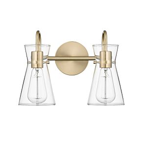 Camellia 2-Light Bathroom Vanity Light in Modern Gold