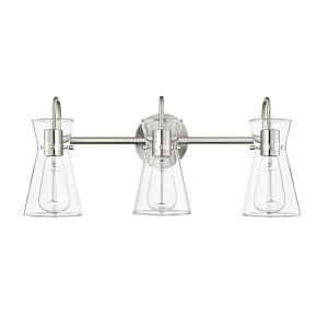 Camellia 3-Light Bathroom Vanity Light in Brushed Nickel