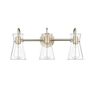 Camellia 3-Light Bathroom Vanity Light in Modern Gold