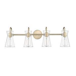 Camellia 4-Light Bathroom Vanity Light in Modern Gold