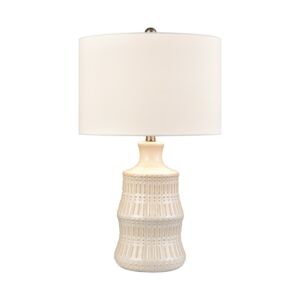 Dorin 1-Light Table Lamp in White Glazed