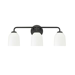 Norah 3-Light Bathroom Vanity Light in Matte Black