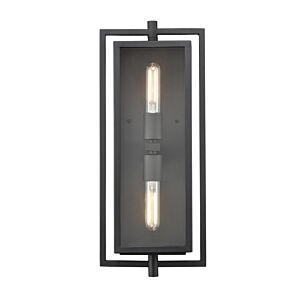 Rankin 2-Light Outdoor Wall Sconce in Textured Black