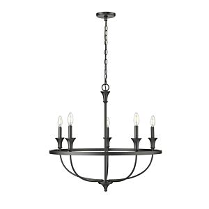 Emery 5-Light Chandelier in Matte Black