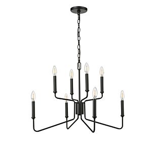 Raven 8-Light Chandelier in Matte Black