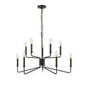 Raven 10-Light Chandelier in Matte Black