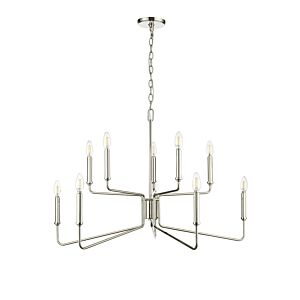 Raven 10-Light Chandelier in Polished Nickel