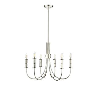 Potiss 6-Light Chandelier in Polished Nickel