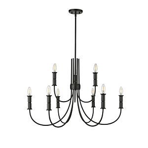 Potiss 9-Light Chandelier in Matte Black