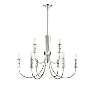 Potiss 9-Light Chandelier in Polished Nickel