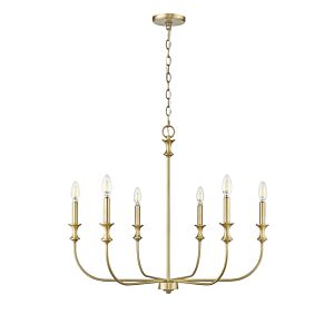 Savanne 6-Light Chandelier in Vintage Brass