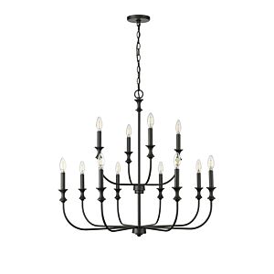 Savanne 12-Light Chandelier in Matte Black