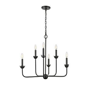 Freesia 6-Light Chandelier in Matte Black