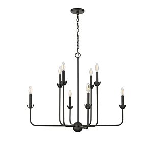 Freesia 8-Light Chandelier in Matte Black