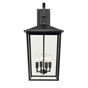 Fetterton 4-Light Outdoor Wall Sconce in Powder Coated Black