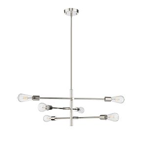 Decco 6-Light Chandelier in Polished Nickel