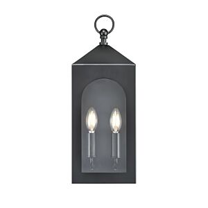 Bratton 2-Light Outdoor Wall Sconce in Powder Coated Black