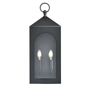 Bratton 2-Light Outdoor Wall Sconce in Powder Coated Black