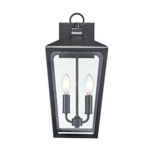 Brooks 2-Light Outdoor Wall Sconce in Powder Coated Black