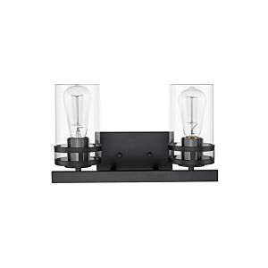 Lunden 2-Light Bathroom Vanity Light in Matte Black