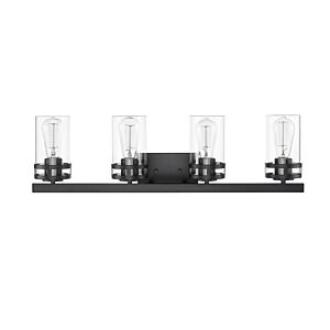 Lunden 4-Light Bathroom Vanity Light in Matte Black