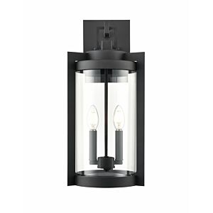 Ellway 2-Light Outdoor Wall Sconce in Textured Black