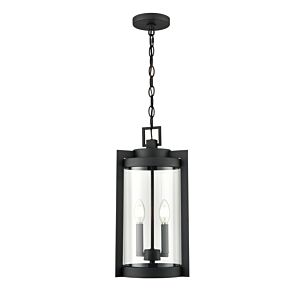 Ellway 2-Light Outdoor Hanging Lantern in Textured Black