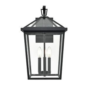 Mensun 3-Light Outdoor Wall Sconce in Textured Black