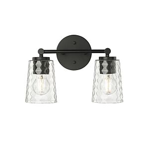 Ashli 2-Light Bathroom Vanity Light in Matte Black