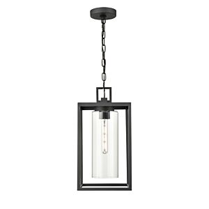 Ellway 1-Light Outdoor Hanging Lantern in Textured Black