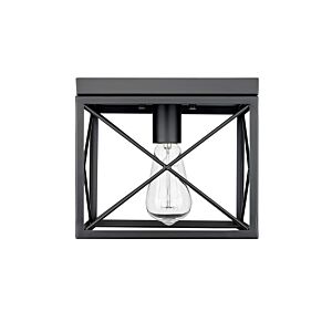 1-Light Flush Mount in Matte Black