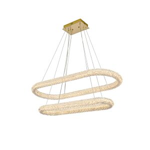 Bowen 2-Light LED Chandelier in Satin Gold