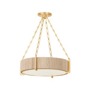 Quebec 4-Light Chandelier in Gold Leaf