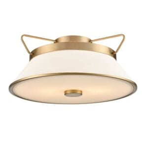 Layla 2-Light Semi-Flush Mount in Brushed Brass