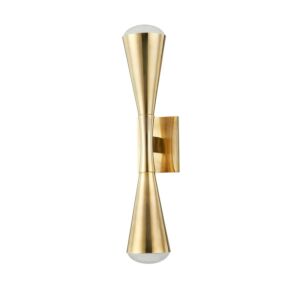 Barcelona 2-Light LED Wall Sconce in Vintage Brass