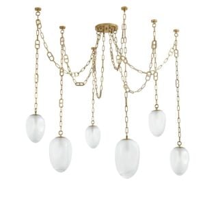 Daith 6-Light Chandelier in Vintage Brass