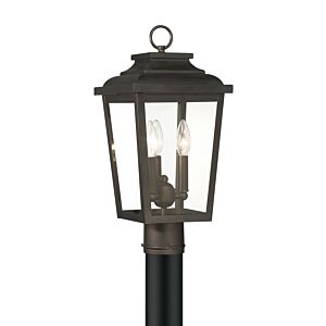 Irvington Manor 3-Light Post Mount in Chelesa Bronze