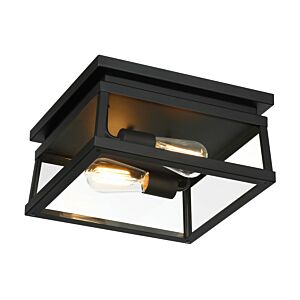 Isla Vista 2-Light Outdoor Flush Mount in Coal