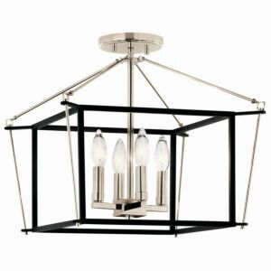 Eisley 4-Light Semi-Flush Mount in Polished Nickel