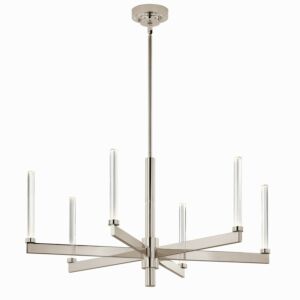 Sycara 6-Light LED Chandelier in Polished Nickel