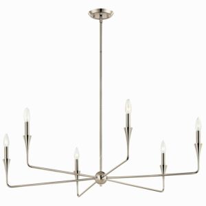 Alvaro 6-Light Chandelier in Polished Nickel