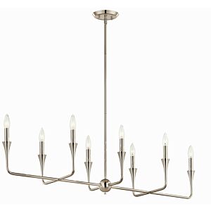 Alvaro 8-Light Linear Chandelier in Polished Nickel